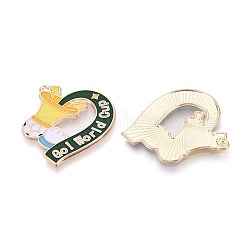 合金エナメルチャーム  フットボールとラッパのチャーム  ゴールドカラー  きいろ  27x28x1mm  穴：1.2mm&nbsp;ENAM-T025-01G-07