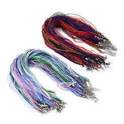 50 шт. 5-цветный вощеный шнур и лента из органзы для изготовления ожерелья&nbsp;NCOR-YW0001-02
