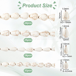 110шт 4 стиля синтетические бирюзовые бусины G-GA0001-74A