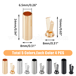 20 комплект двухцветных литейных наконечников для шнурков&nbsp;DIY-DC0002-18