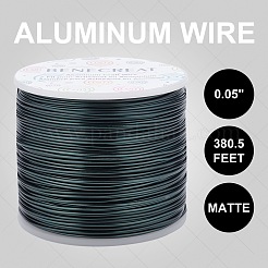 つや消し丸型アルミ線  ブラック  17ゲージ  1.2mm  116 m /ロール&nbsp;AW-BC0003-30B-1.2mm
