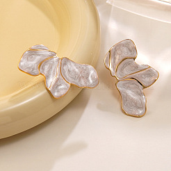 Серьги-гвоздики из нержавеющей стали 304 в форме лепестков&nbsp;EJEW-D347-01G