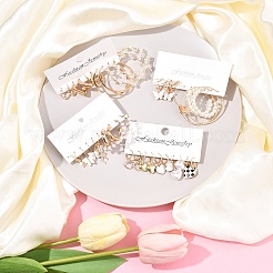 5 комплект из 5-х цветных комплектов серег-колец из сплава EJEW-FS0001-23B