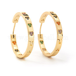 Серьги-кольца из латуни с прозрачным фианитом&nbsp;NP9089-1