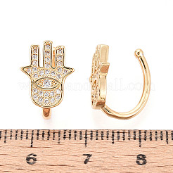 Латунные серьги-манжеты из прозрачного кубического циркония&nbsp;EJEW-T047-72G