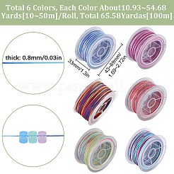 6 Rolle 6 Farben segmentgefärbter Polyesterfaden&nbsp;NWIR-SC0001-02
