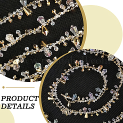 1 рулон цепочек из бусин ручной работы из смолы в форме капли&nbsp;DIY-CN0003-52B