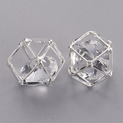 Ottone perle poligonali cave&nbsp;KK-M092-A-S
