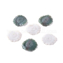 Perles de pierres précieuses naturelles sculptées, fleur du soleil, 41~44x4~7mm, Trou: 1.2mm