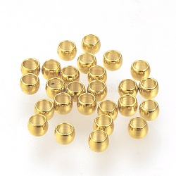 304 Edelstahl-Abstandhalter-Perlen, Rondell, echtes 24k vergoldet, 2x1 mm, Bohrung: 1 mm