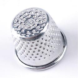 Dedo de aluminio manguitos metal escudo protector de agarre de costura, Platino, 15x19mm