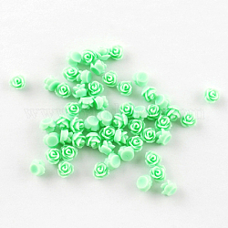 Resin Cabochons, Flower, Pale Green, 7.5x6mm