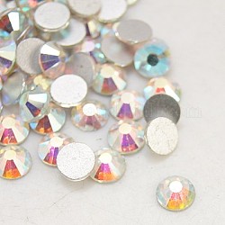 Vidrio de espalda plana Diamante de imitación, Grado A, espalda plateada, facetados, semicírculo, crystal ab, ss5, 1.7~1.8mm, 1440 unidades / bolsa