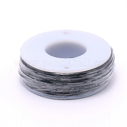 Fil d'aluminium rond mat, avec bobine, noir, 20 jauge, 0.8mm, 36m/rouleau