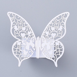 Portatovaglioli di carta farfalla, per la decorazione della tavola del tovagliolo del partito di matrimoni, bianco, 6.7x21.3x0.03cm, rotolo: 4.5 cm