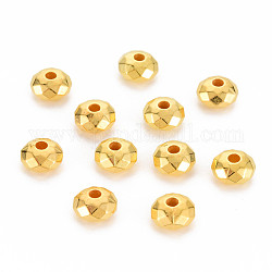 ABS Plastic Beads, Faceted, Rondelle, Golden Plated, 8x4.5mm, Hole: 2mm, about 2930pcs/500g