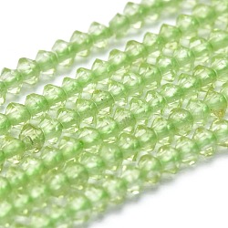 Chapelets de perles en péridot naturel, facette, Toupie, 2x1mm, Trou: 0.5mm, Environ 390 pcs/chapelet, 15.35 pouce (39 cm)