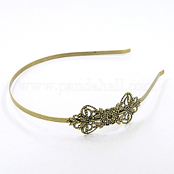 Fashionable Iron Hair Band Findings, Antique Bronze, 128mm