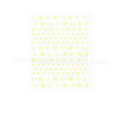 Nagelkunst Aufkleber Abziehbilder, selbstklebend, für Nagelspitzen Dekorationen, Stern, grün gelb, 10.1x7.9x0.04 cm
