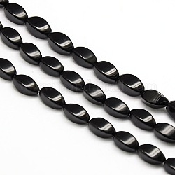 Torsione naturale perle di ossidiana fili, 12x6x6mm, Foro: 1 mm, circa 33pcs/filo, 15.74 pollice