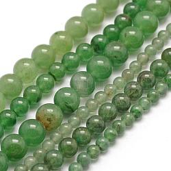 Chapelets de perles en aventurine vert naturel, ronde, 4~4.5mm, Trou: 1mm, Environ 95 pcs/chapelet, 15.75 pouce (40 cm)