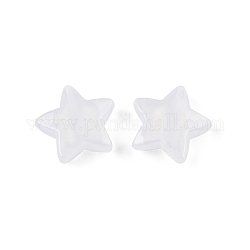 Acrylique opaque avec perles de poudre scintillantes, étoiles du nord, blanc, 13.5x14.5x5mm, Trou: 1.6mm