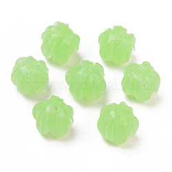 Fait main perles au chalumeau cahoteuses, fleur, vert clair, 10~11x11~13x11~13mm, Trou: 1.2mm