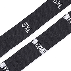 Clothing Size Labels(5XL), Sewing Fabric Band, Garment Accessories, Size Tags, Black, 12.5mm, about 10000pcs/bag
