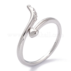 Anelli gemelli in ottone, anelli aperti, Ala e cuore, platino, taglia 4 degli stati uniti, diametro interno: 14.9mm