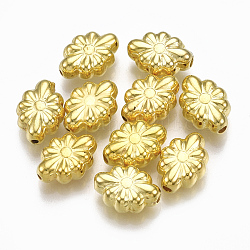 Abalorios de plástico CCB, flor, dorado, 11.5x8.5x4.5mm, agujero: 1~2 mm