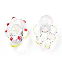 Perles en acrylique transparente, avec l'émail, nuage, rouge, 33x22.5x17mm, Trou: 2mm