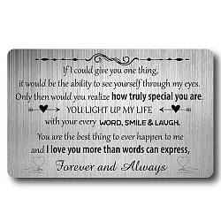 CREATCABIN Engraved Wallet Insert You Light Up My Life Metal Wallet Card Insert Mini Love Notes for Him Men Boyfriend Husband Anniversary Birthday valentine from Girlfriend Wife