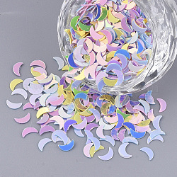 Ornament Zubehör, PVC-Kunststoff paillette / Pailletten Perlen, Mond, Mischfarbe, 5x2x0.4 mm, ca. 60000 Stk. / 500g