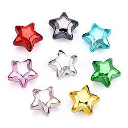 UV-Beschichtung Acryl-Perlen, Stern, Mischfarbe, 18x19.5x12 mm, Bohrung: 2 mm