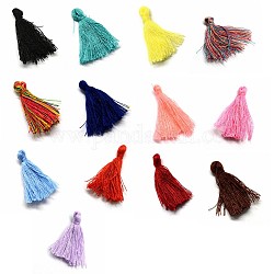 Handmade Polycotton(Polyester Cotton) Tassel Decorations, Pendant Decorations, Mixed Color, 29~35mm