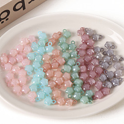 Ciondoli acrilico jelly imitato, stella, colore misto, 12.6x14.3x8.9mm, Foro: 3.6 mm, 490pcs/500g