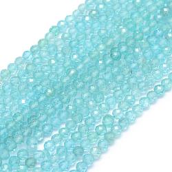 Natürliche Apatit Perlen Stränge, Klasse AA, facettiert, Runde, 3 mm, Bohrung: 0.5 mm, ca. 113 Stk. / Strang, 15.35 Zoll (39 cm)
