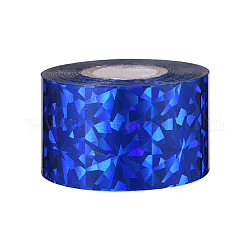 Shining Laser Transfer Foil Nail Sticker Decals, for Nail Tips Decorations, Medium Blue, 40mm, 120m/roll