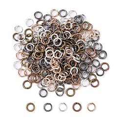 Open Jump Rings Brass Jump Rings, Mixed Color, 6x1mm, 18 Gauge, Inner Diameter: 4mm, about 4160pcs/500g