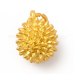 Pendenti in lega di placcatura a cremagliera con anello di salto, incantesimi durian, colore oro opaco, 16x11x11mm, anello di salto: 6x1 mm, 4mm diametro interno 