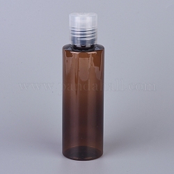 PET-Kunststoff-Presskappe transparente Flaschen, Mehrwegflaschen, Sattelbraun, 14x4 cm, Kapazität: ca. 120 ml (4.06 fl. oz)