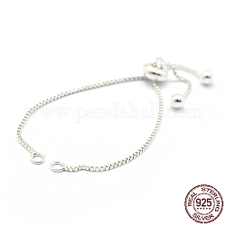Изготовление браслетов из стерлингового серебра, изготовление браслетов-слайдеров, серебряные, общая длина: 4-3/4 дюйм (12 см), 0.7 мм, отверстие : 2 мм