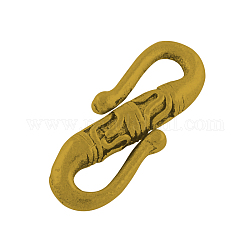 Tibetan Style Alloy S-Hook Clasps, Lead Free & Nickel Free, Antique Golden, 8.5x22.5x4mm, Hole: 3x8mm, about 390pcs/1000g