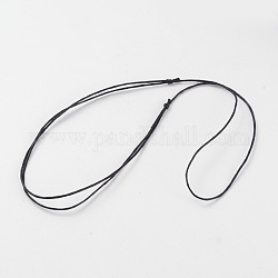 Corea encerada collar de cordón de algodón haciendo, ajustable, negro, 14.5 pulgada ~ 29 pulgadas (37~74 cm)
