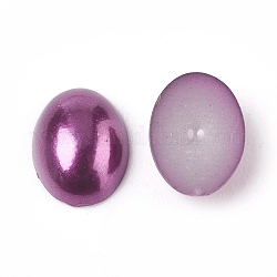 Cabujones de perlas de imitación de plástico ABS, oval, púrpura, 8x6x2mm, aproximamente 5000 unidades / bolsa