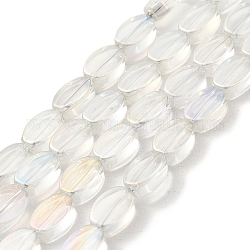 Chapelets de perles en verre, ovale, clair ab, 10.5x7x4mm, Trou: 1mm, Environ 80 pcs/chapelet, 33.86 pouce (86 cm)