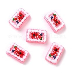 Cabujones decodificados de resina, alimento de imitación, pastel, rosa perla, 24.5x16.5x11.5mm