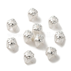 Berretto di perline in ottone a 4 petalo, piombo & cadimo libero, colonna, placcati argento 925 euro, 4x4mm, Foro: 0.8 mm