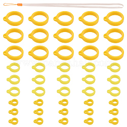 Gorgecraft 45 pz 3 anelli in silicone stile con cordino per collana in gomma 1 pezzi supporto pendente anti-smarrimento, per penna, telefono, porta badge, colore misto, 450x6x0.5mm