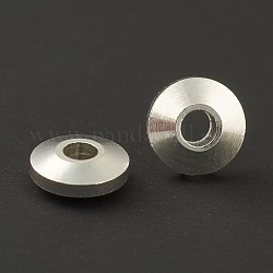 Perline di distanziatore in ottone, placcato di lunga durata, rotondo e piatto, placcati argento 925 euro, 5x2mm, Foro: 1.5 mm